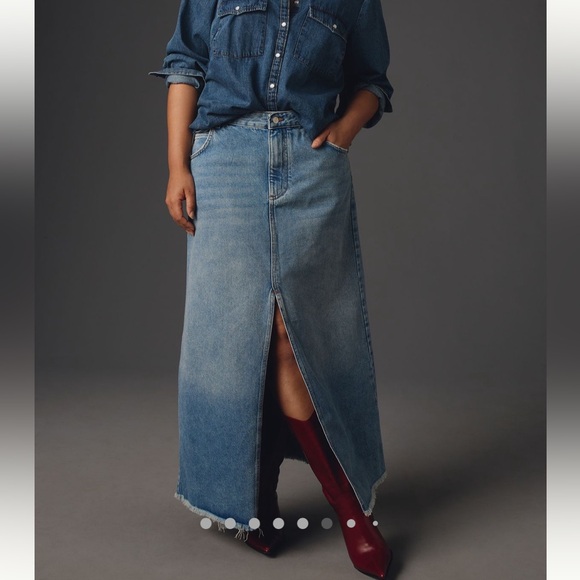 Anthro Denim Skirt - Picture 6 of 7